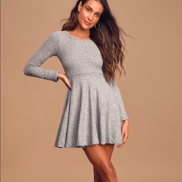 ribbed knit skater dress